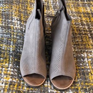 Toms Open Toe Suede Bootie